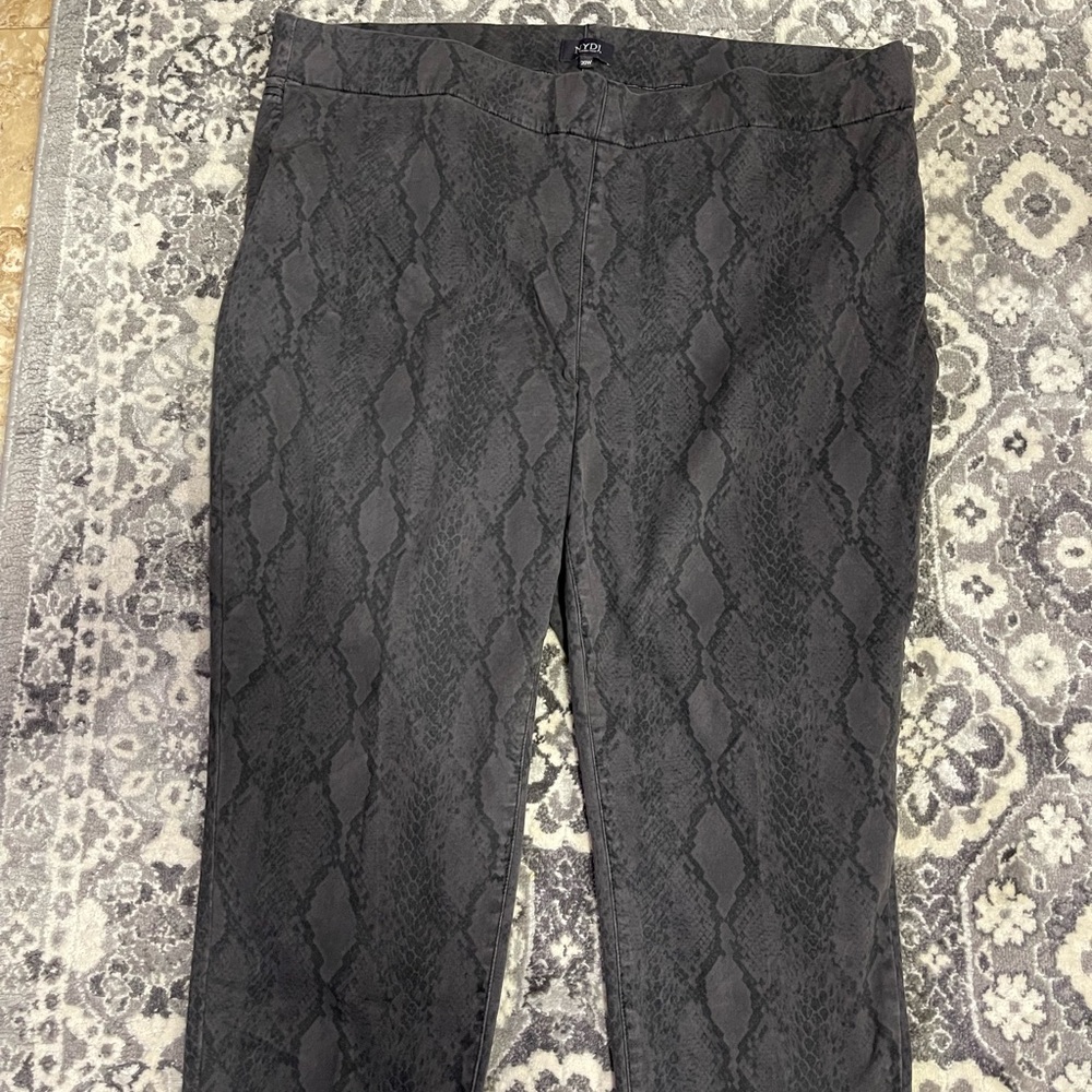 Grey, snake print, cotton/spandex.